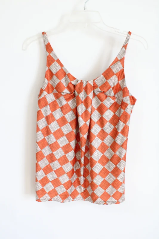 New York & Co. Orange Check Tank | M cropped tank top