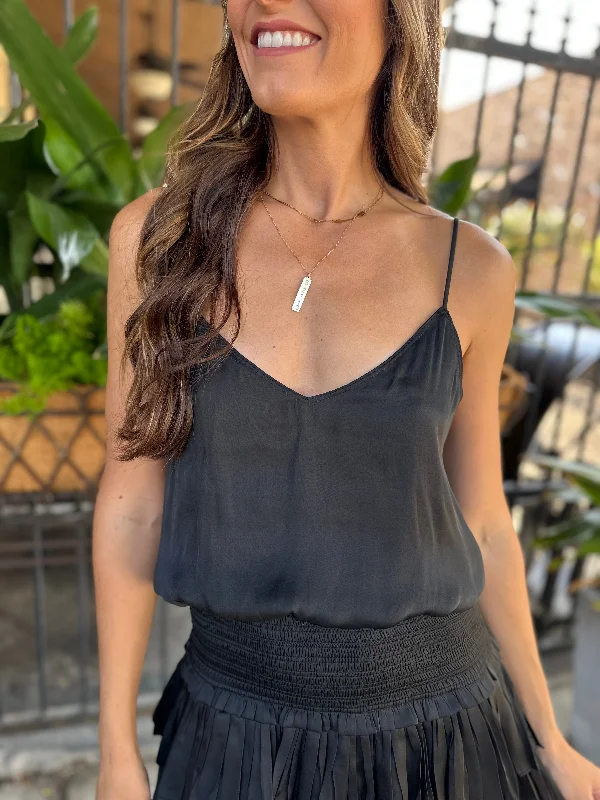 Briggs Silky Cropped Tank- Black workout tank top
