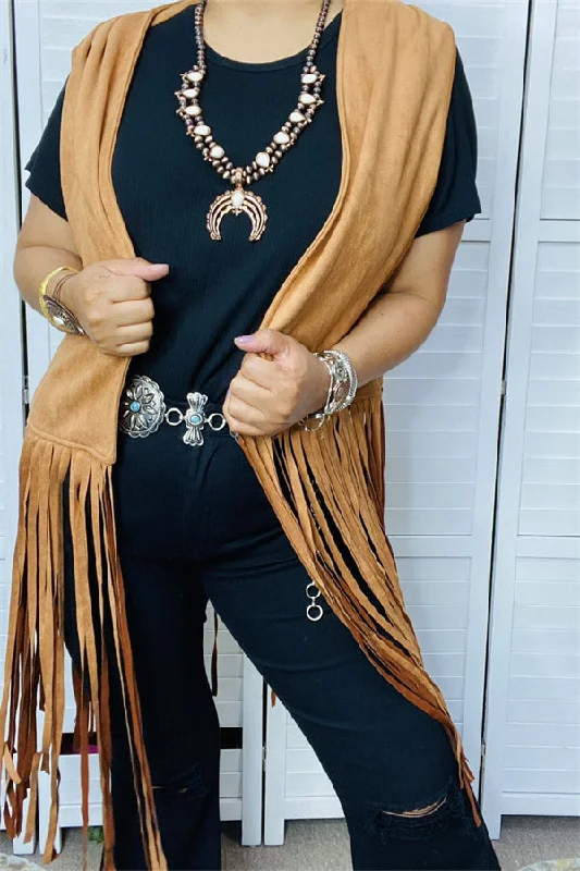 BQ13618 Tan suede fringe tassel vest/cardigan Rayon Fabric Velvet Fabric Corduroy Fabric BQ13618 Tan suede fringe tassel vest/cardigan Rayon Fabric Velvet Fabric Corduroy Fabric