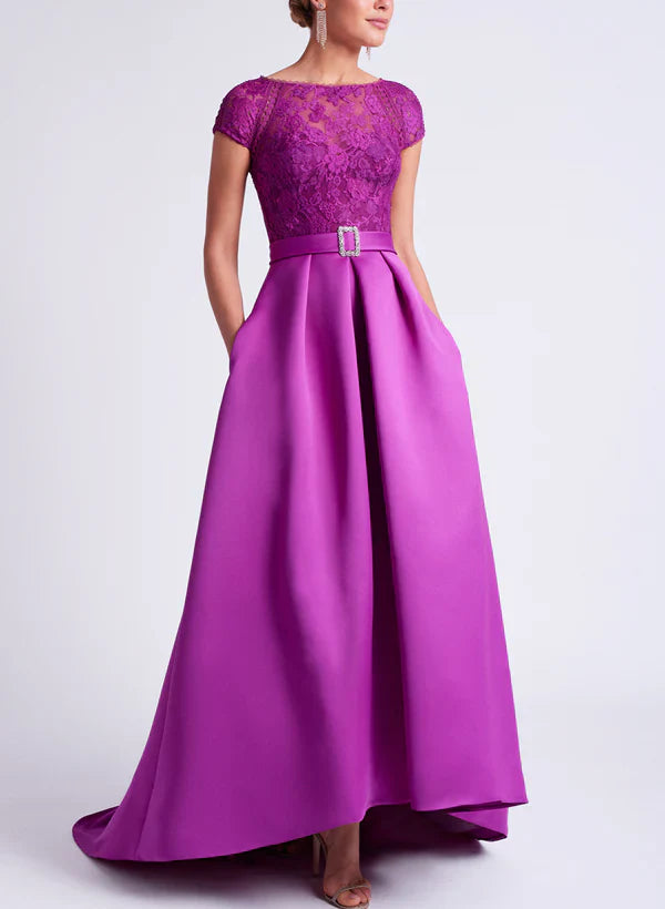 A-shaped/Princess Spoon Asymmetric Mother of the bride dresses