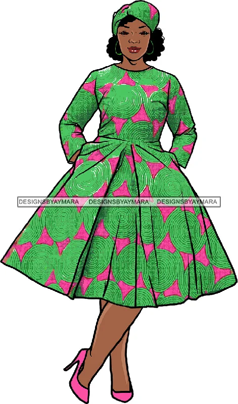 Afro Beautiful Woman Fashion Female Girl Model Dress Goddess Diva Classy Lady .SVG Cut Files For Silhouette Cricut and More!