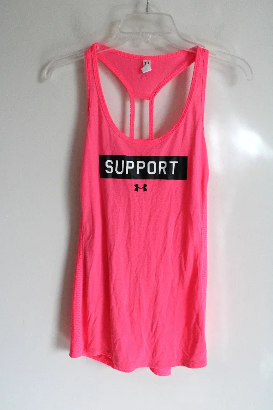 Under Armour Neon Pink Logo Tank | L cotton tank top