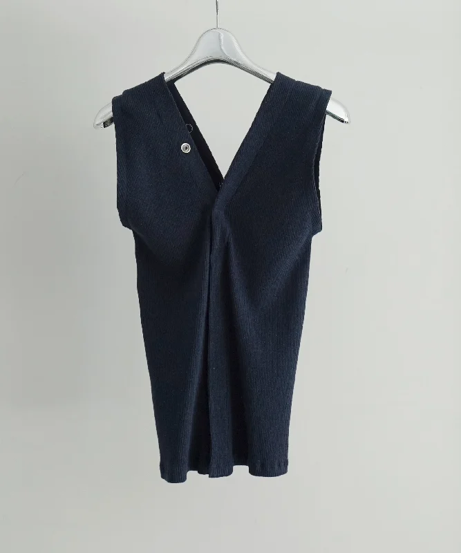 BASERANGE TAV TANK SNAPS "AMPERA BLUE" crossback tank top