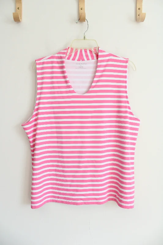 Talbots Pink & White Striped Tank | XL pastel tank top