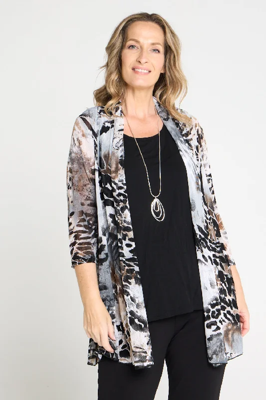 Lexie Easy Fit Jacket - Tundra Leopard Tailored Jacket Straight Jacket A-Line Jacket Lexie Easy Fit Jacket - Tundra Leopard Tailored Jacket Straight Jacket A-Line Jacket