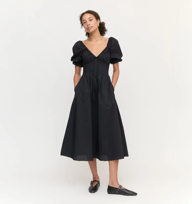 The Ophelia Dress - Black Cotton Voile