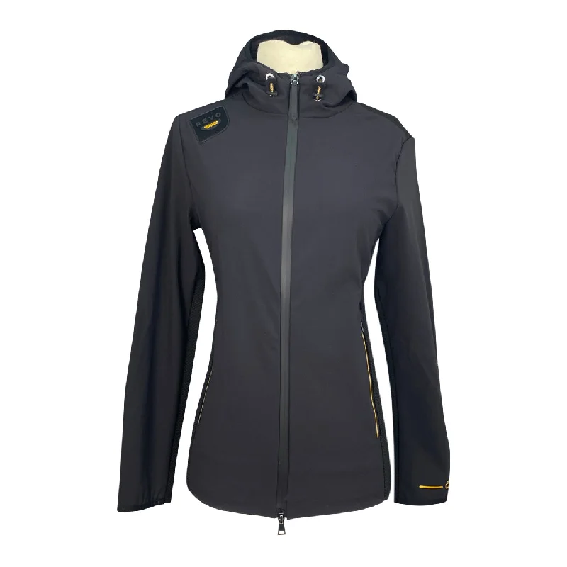 Cavalleria Toscana R-Evo Jersey & Tech Knit Hooded Softshell Jacket in Black - Women's Large Notch Collar Jacket Peter Pan Collar Jacket Cowl Neck Jacket Cavalleria Toscana R-Evo Jersey & Tech Knit Hooded Softshell Jacket in Black - Women's Large Notch Collar Jacket Peter Pan Collar Jacket Cowl Neck Jacket