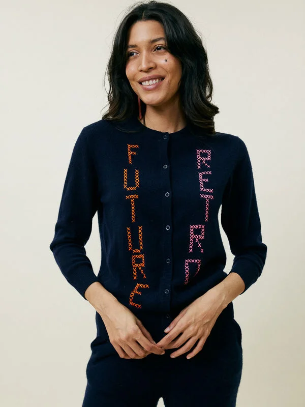 Future Retro Cardigan Zippered Buttoned Snapped