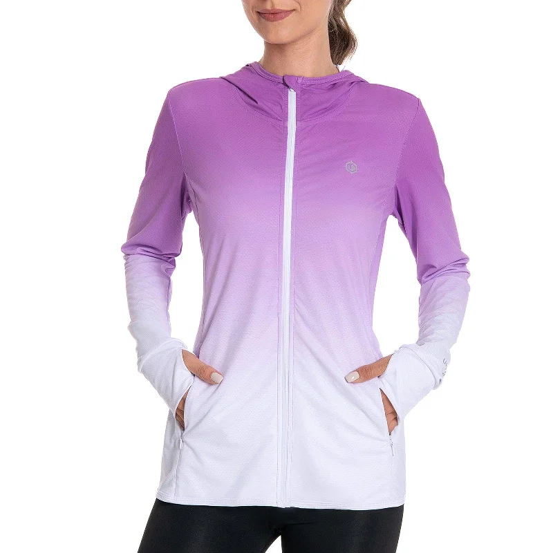 Lightbare Women's UPF 50+ Sun Protection Full Zip Hoodie Jacket Zippered Jacket Buttoned Jacket Snapped Jacket Lightbare Women's UPF 50+ Sun Protection Full Zip Hoodie Jacket Zippered Jacket Buttoned Jacket Snapped Jacket