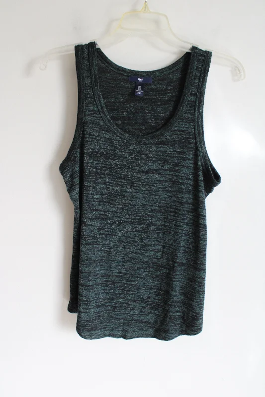 Gap Green & Black Heathered Knit Tank | S modal blend tank