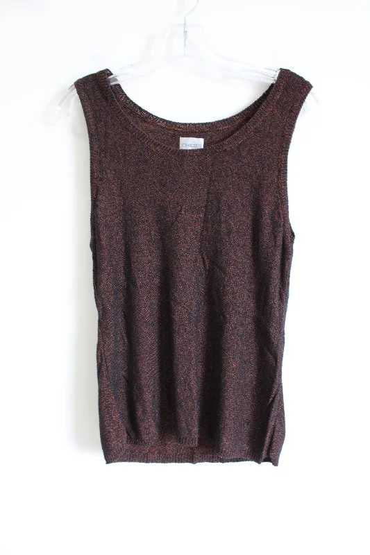 Chico's Knit Brown & Black Tank Top | Size 3 (XL) halter tank top