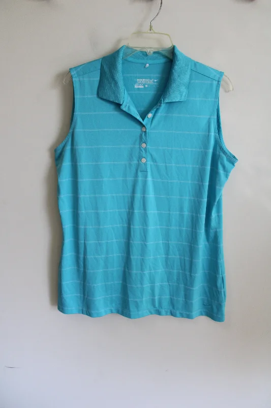 Nike Golf Dri-Fit Blue Striped Polo Tank | XL flexible tank top