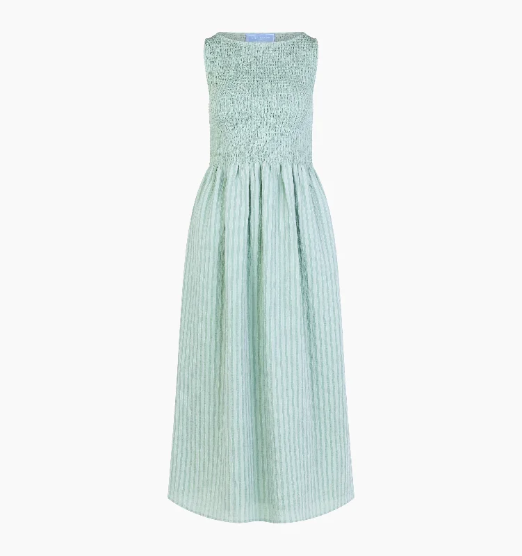 Soft Green Tonal Seersucker