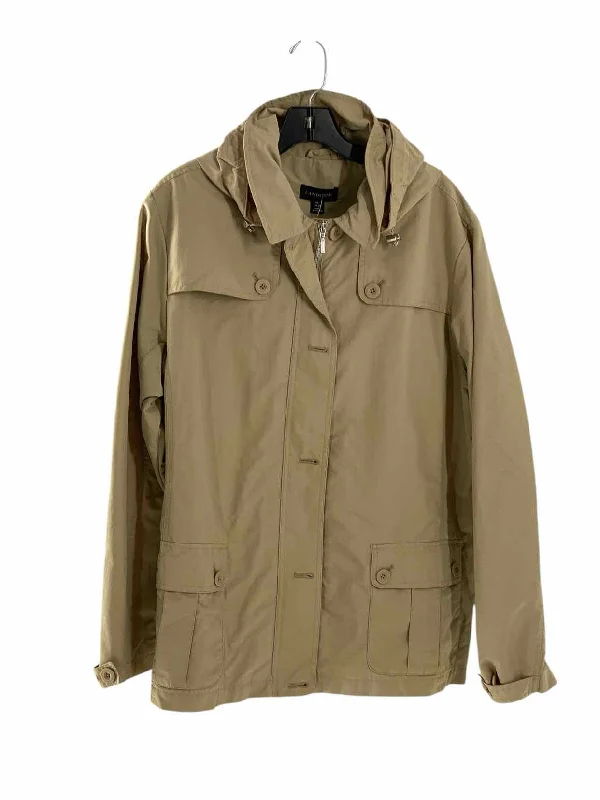 Lands End Size XL Beige Jacket (Outdoor) Cardigan Sweater Pullover