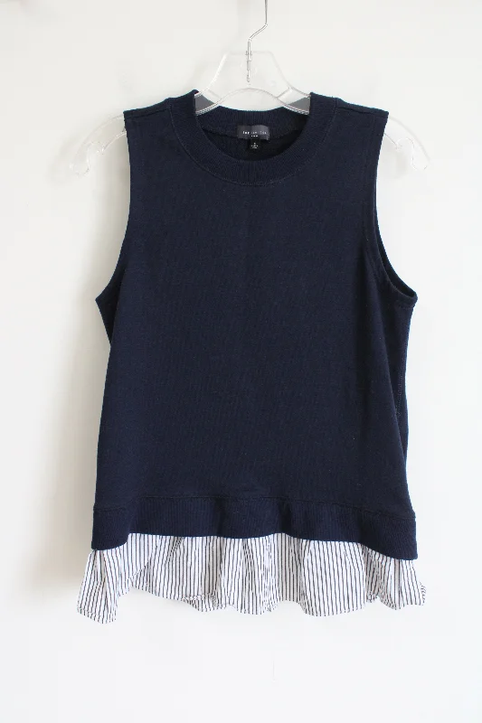 The Limited Blue Ruffle Tank Top | S peach tank top