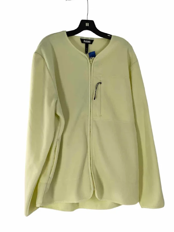 RAINS Size L Yellow Fleece Jacket (Outdoor) Cotton Jacket Linen Jacket Terry Jacket