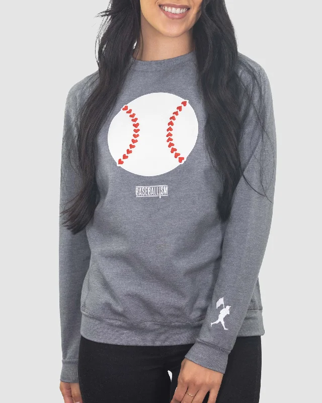 Stitched Heart Seams Baseball Crew Neck - Women's