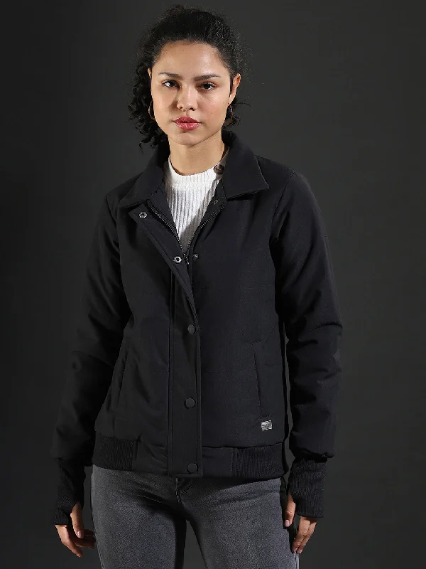 Campus Sutra Women Solid Winter Bomber Jacket