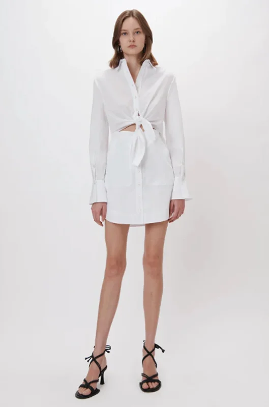 Colbi Cotton Poplin Tie Shirt Dress