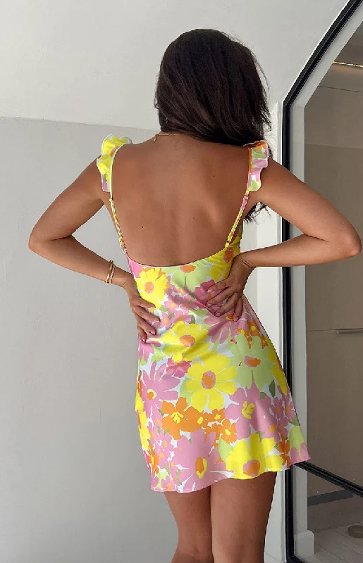 Eden Yellow Floral Mini Dress