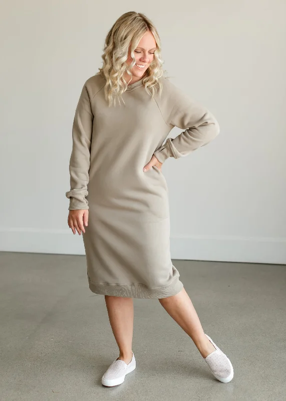 Nova Crewneck Sweatshirt Dress-42""-FINAL SALE