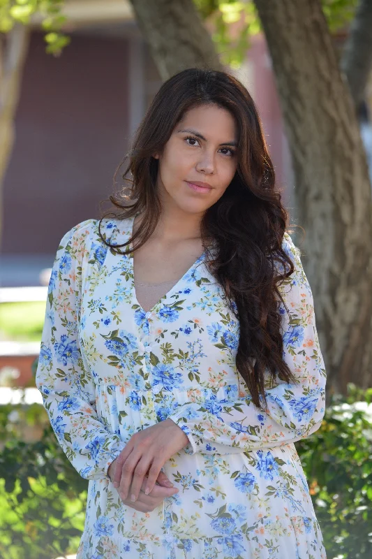 Selena Ivory Floral Maxi Dress