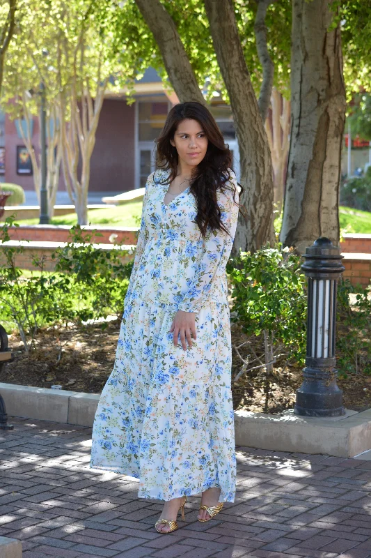 Selena Ivory Floral Maxi Dress