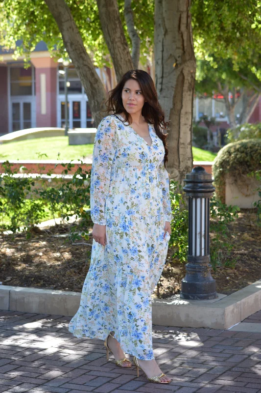 Selena Ivory Floral Maxi Dress