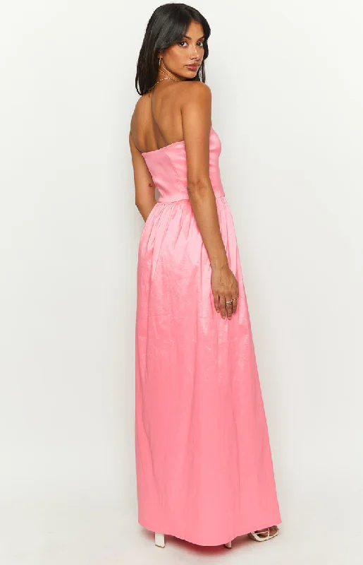 Sunnie Pink Strapless Maxi Dress