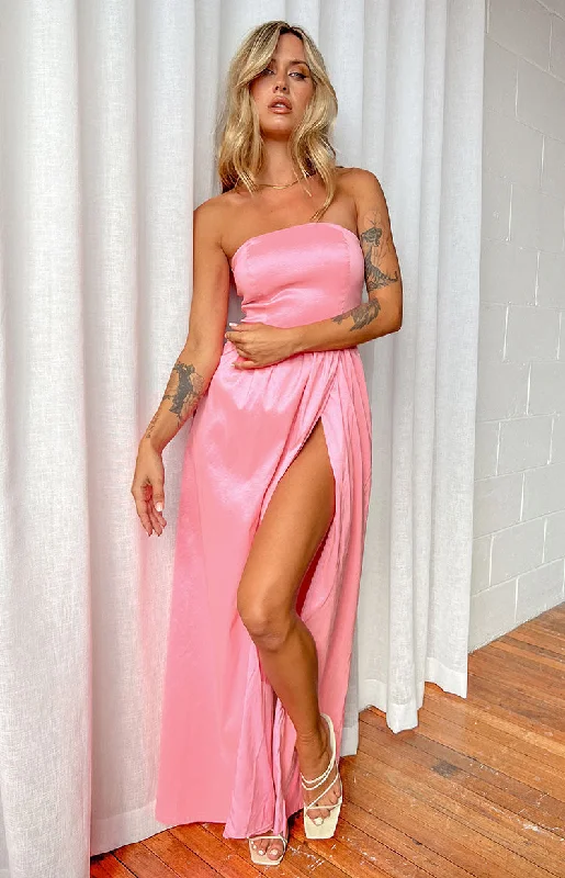 Sunnie Pink Strapless Maxi Dress