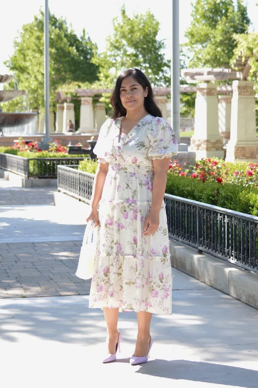 Viola Pink Floral Dress