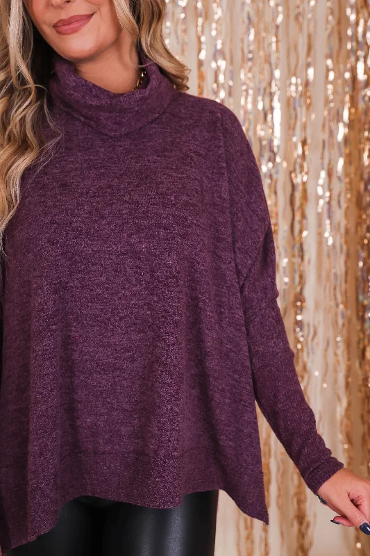 Crisp Cozy Air Sweater-Plum