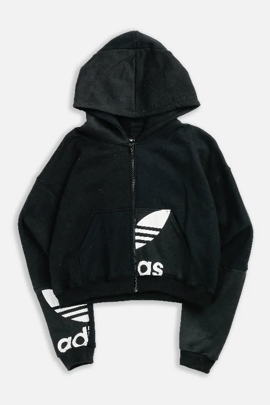 Rework Adidas Crop Zip Hoodie - S