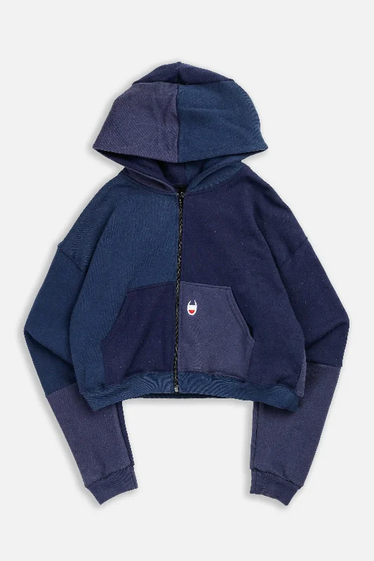 Rework Champion Crop Zip Hoodie - M