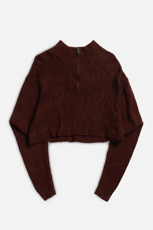 Rework Crop Knit Sweater - M