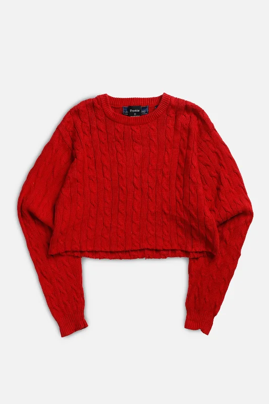 Rework Crop Knit Sweater - XL