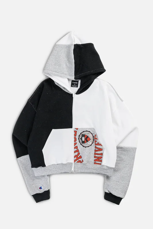 Rework Varsity Crop Zip Hoodie - M