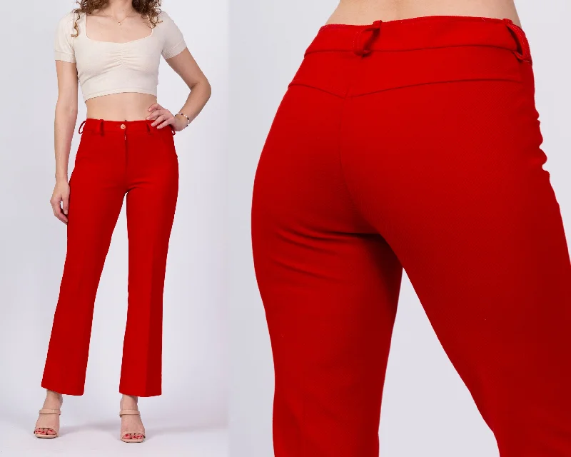 70s Red Mid-Rise Pants - Small