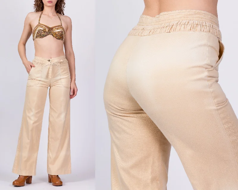 70s Sun-Faded Khaki Trousers - Small, 27.5""