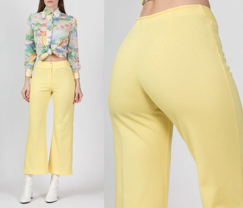 70s Yellow Flared Pants - Extra Small, 24""