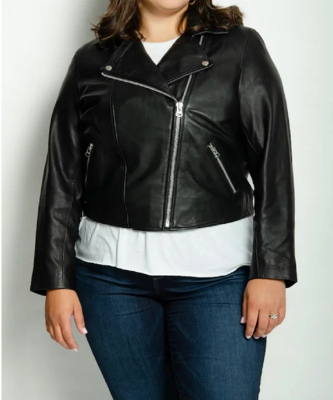 ALL 67 - Cropped leather Biker Jacket