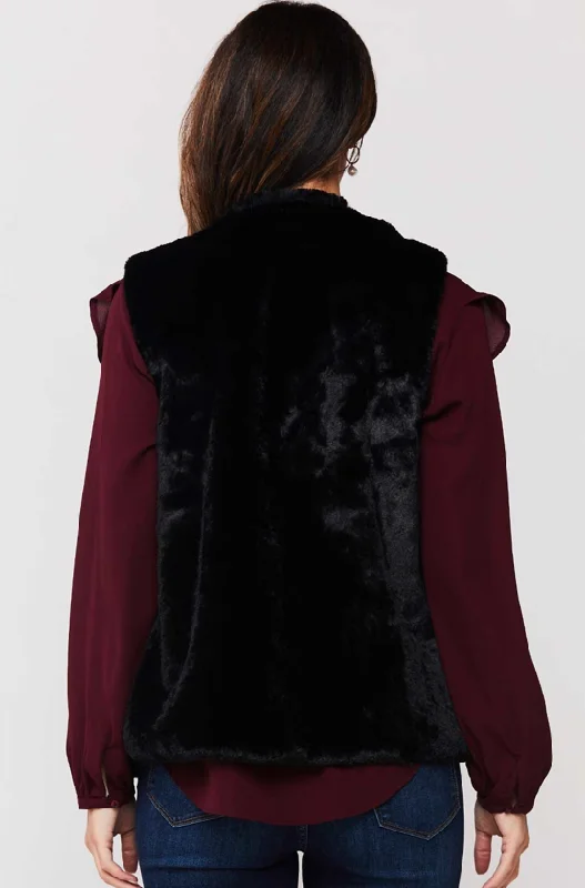 Calandra Black Faux Fur Vest