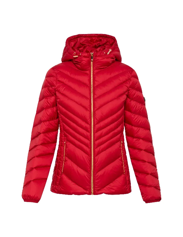 Chevron Packable Puffer Jacket