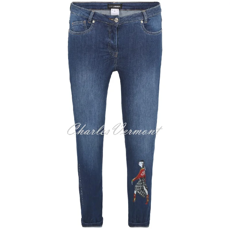 Doris Streich Jeans With Comic Motif Detail - Style 842195-56