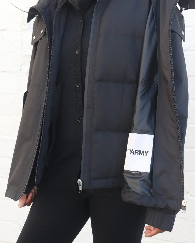 DOUBLE LAYER PUFFER JACKET 64CM / NOIR