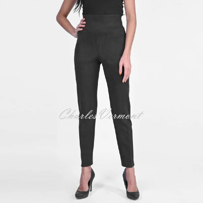 Frank Lyman Trouser - Style 223572 (Black Faux Suede)