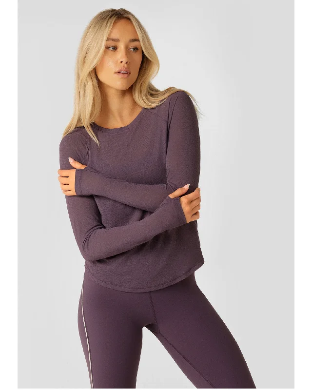 Lorna Jane On the Run Long Sleeve Top - Midnight Plum