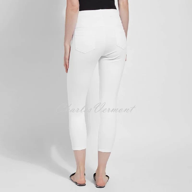 Lysse Cropped Toothpick Denim Legging with Back Pockets – Style 1608 (White)