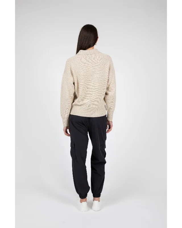 Marlow Pointer Polo Knit - Alabaster Marle