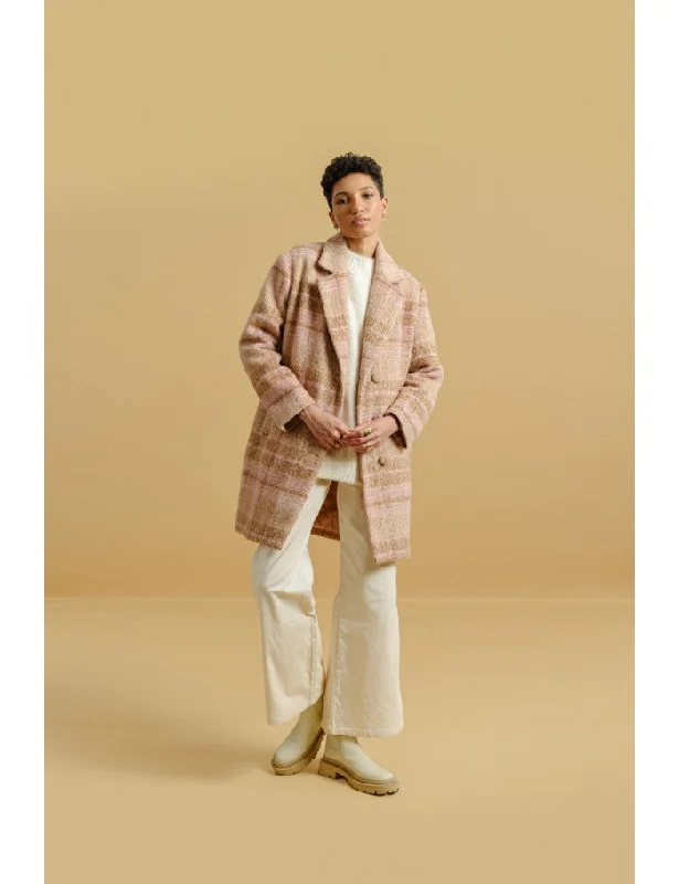 Mid-Length Plaid Overcoat